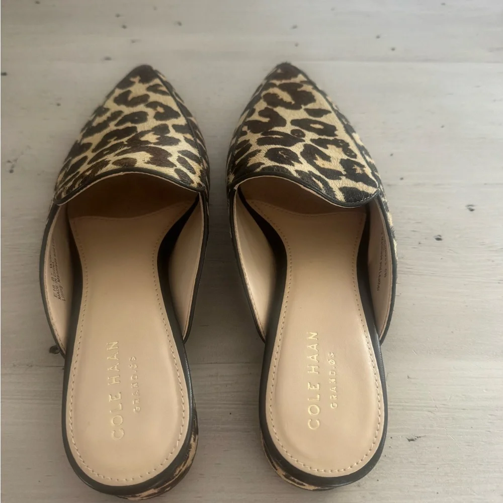 NWB Brand New!! Cole Haan Leopard Print Mules - Picture 2 of 10